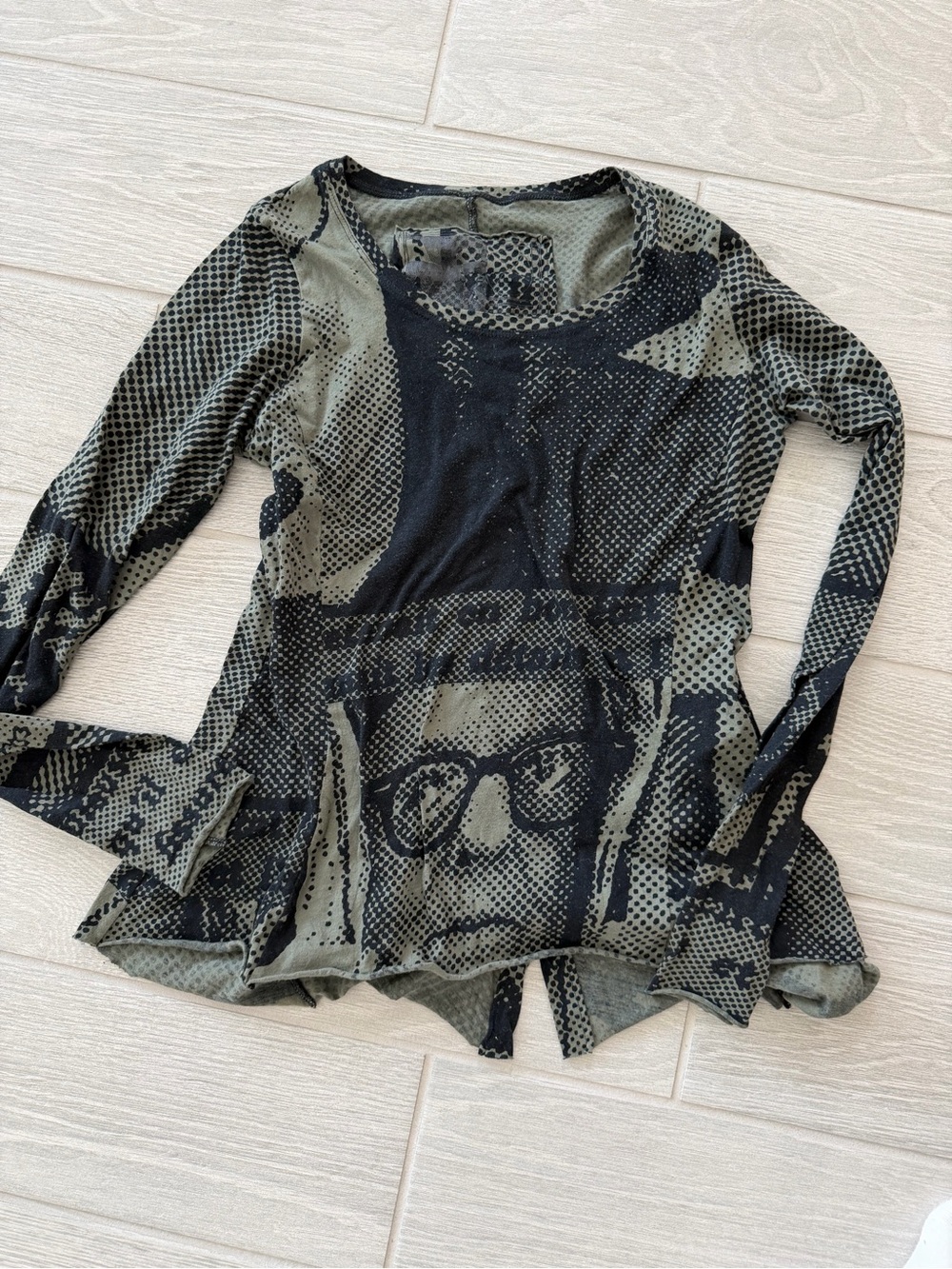 RUNDHOLZ BLACK LABEL Pixelated Graphic Asymmetrical Top Size Small VGUC